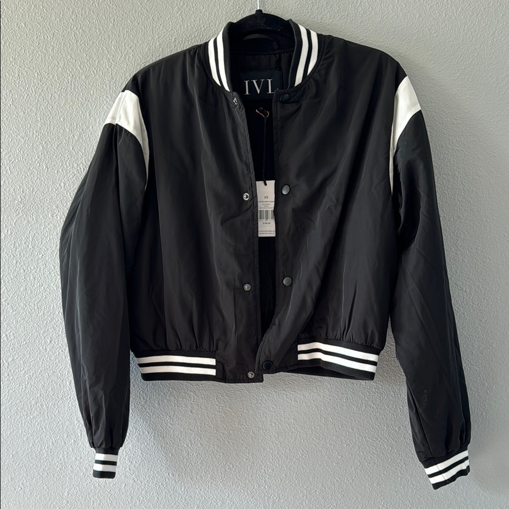 NWT IVL Collective Black Bomber Jacket